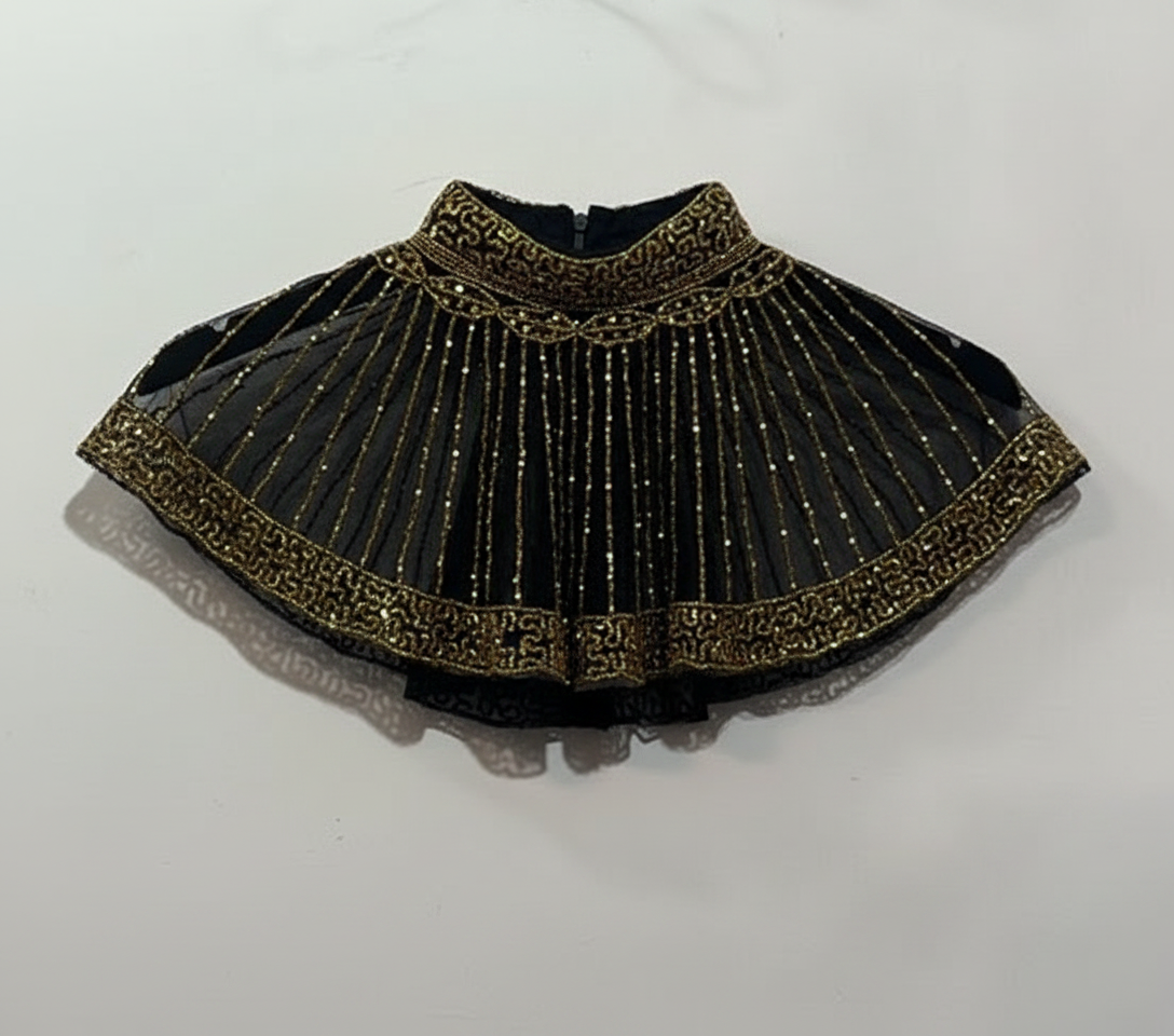 Cuello Joya Luz Negro y Dorado