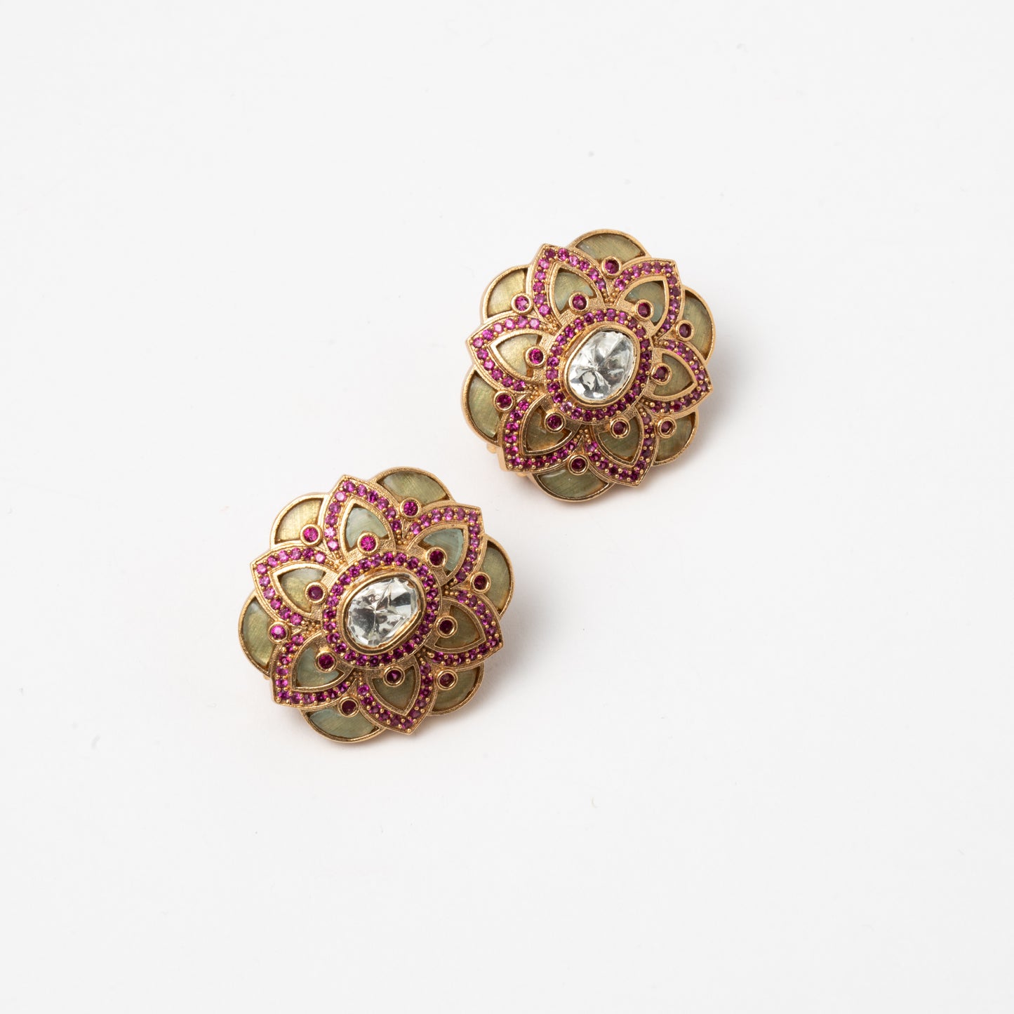 Venta Flash Vintage Pendientes Claribel Ed. Limitada Shine Fucsia y Verde