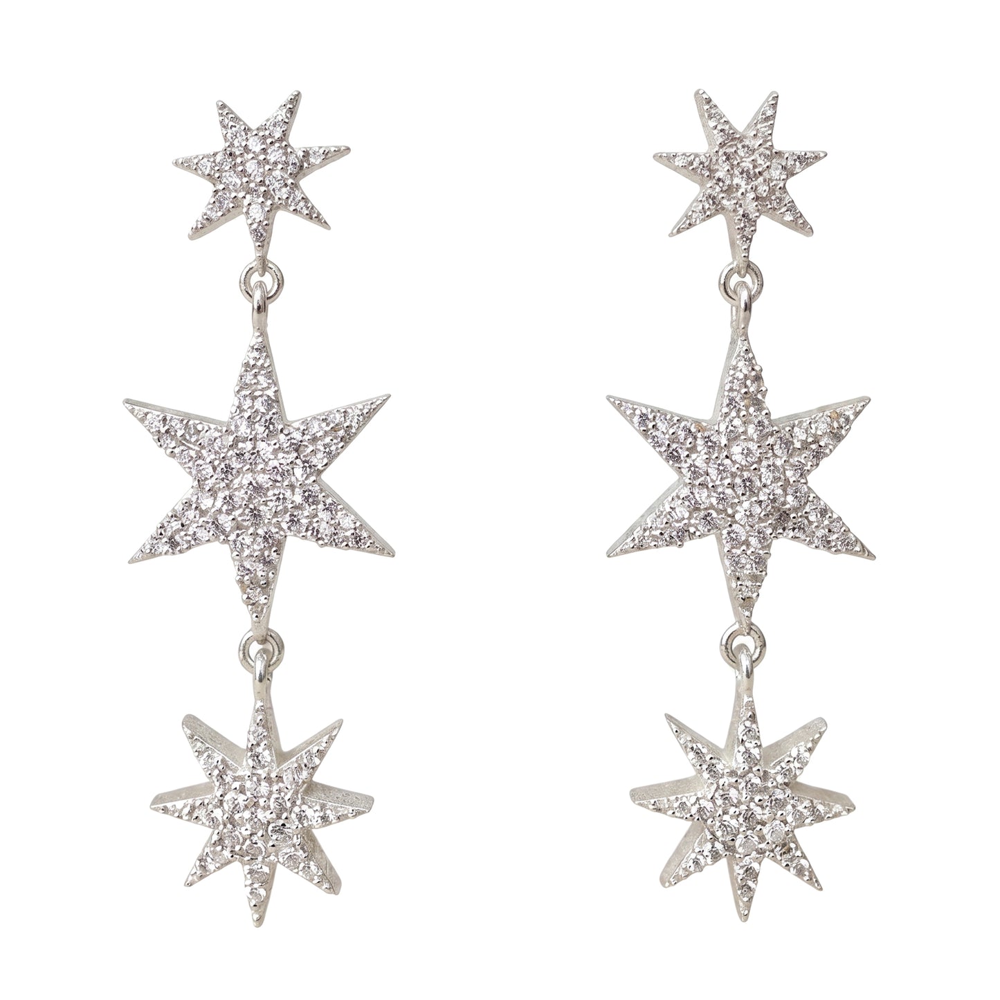 Pendientes Galaxy Plata Shine