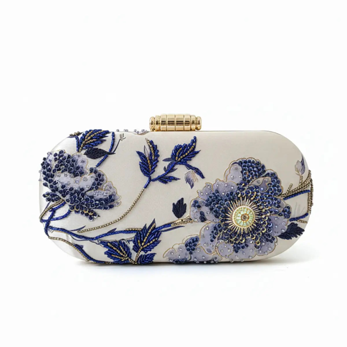 Bolso Ovalado Lennox Amelie Azules y Beige