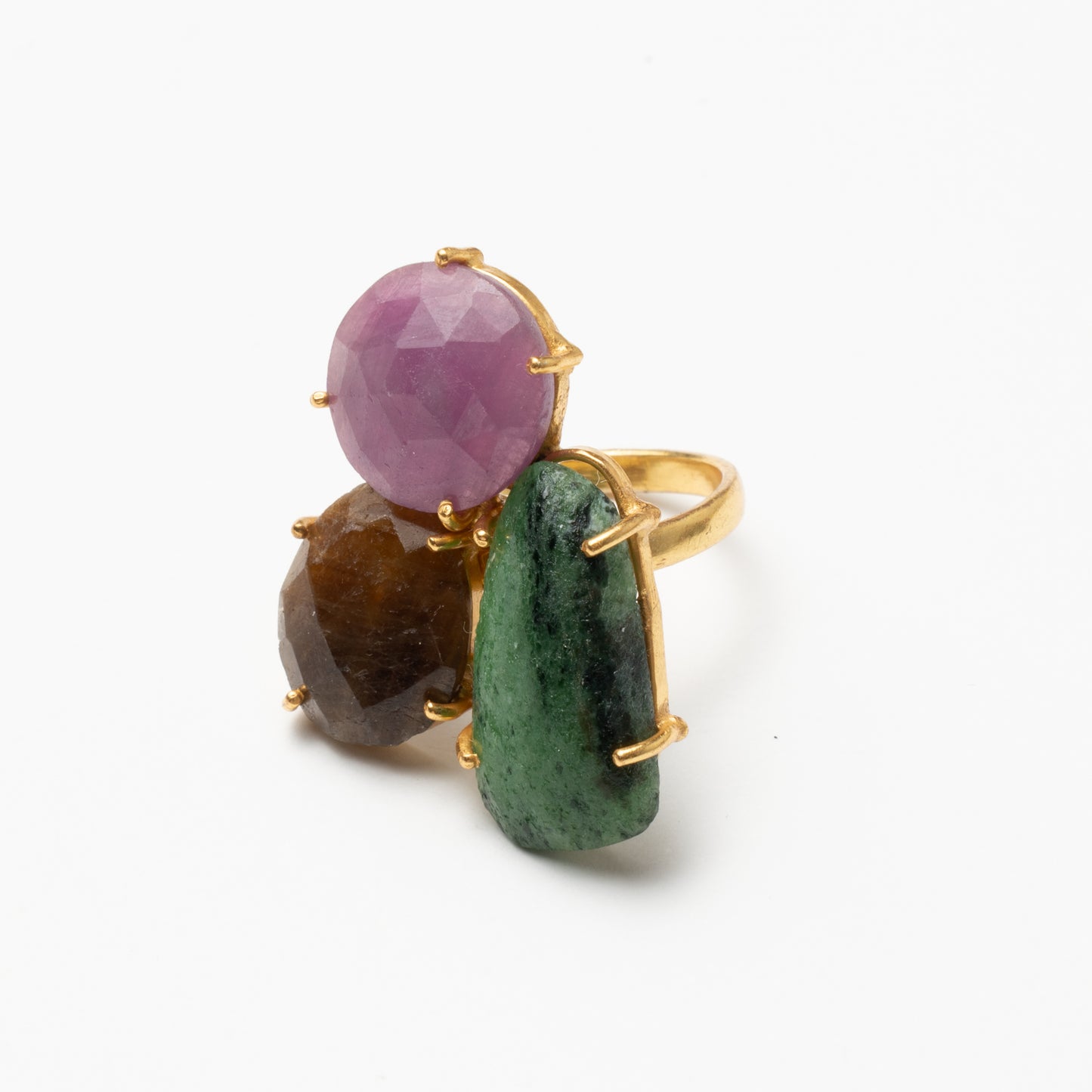 Anillo Mosaico Spohn Ed. Limitada 24 Rosa, Verde y Rubí