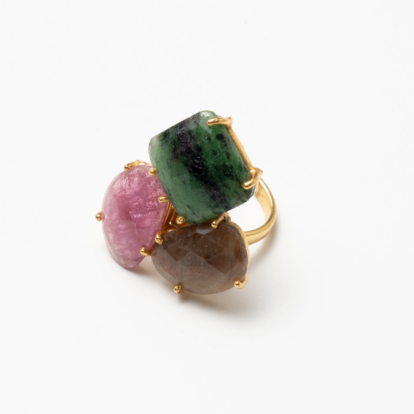 Anillo Mosaico Spohn Ed. Limitada 15 Verde, Marrón y Rosa