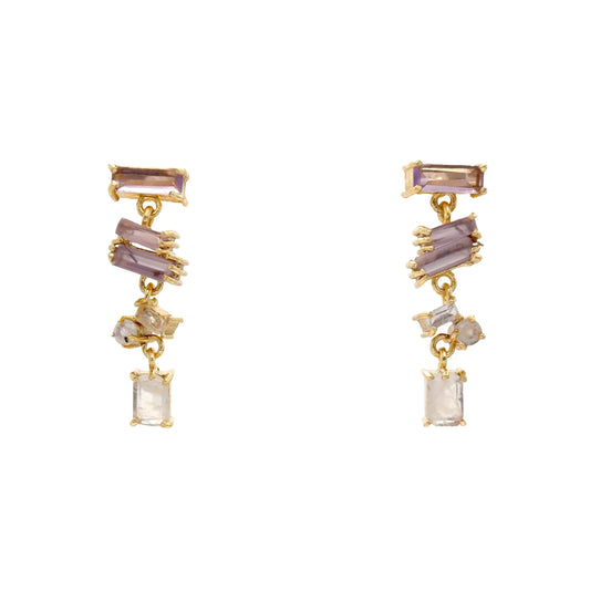 Pendientes Moitié Morado y Piedra lunar