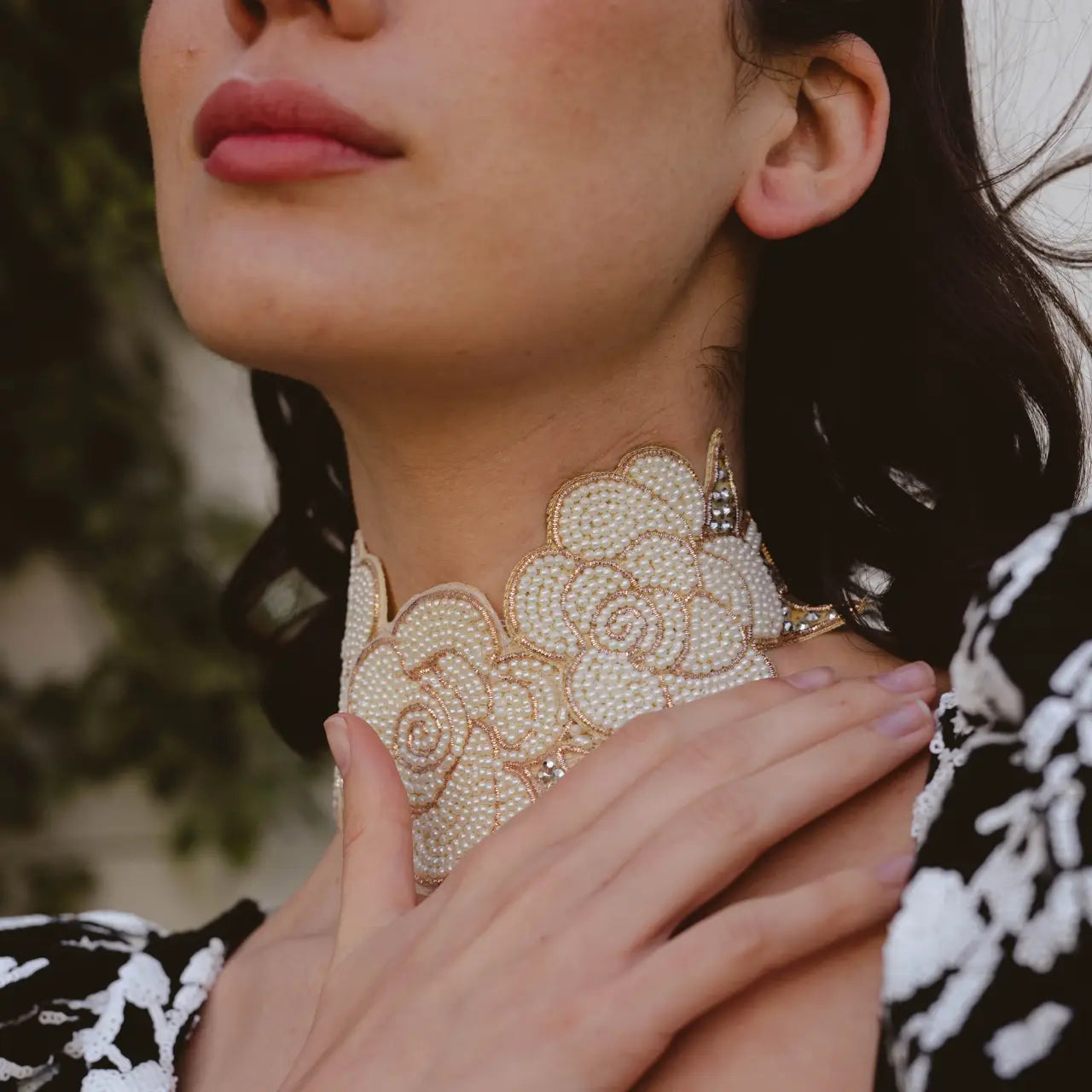 Collar Bordado Marfilia Blanco