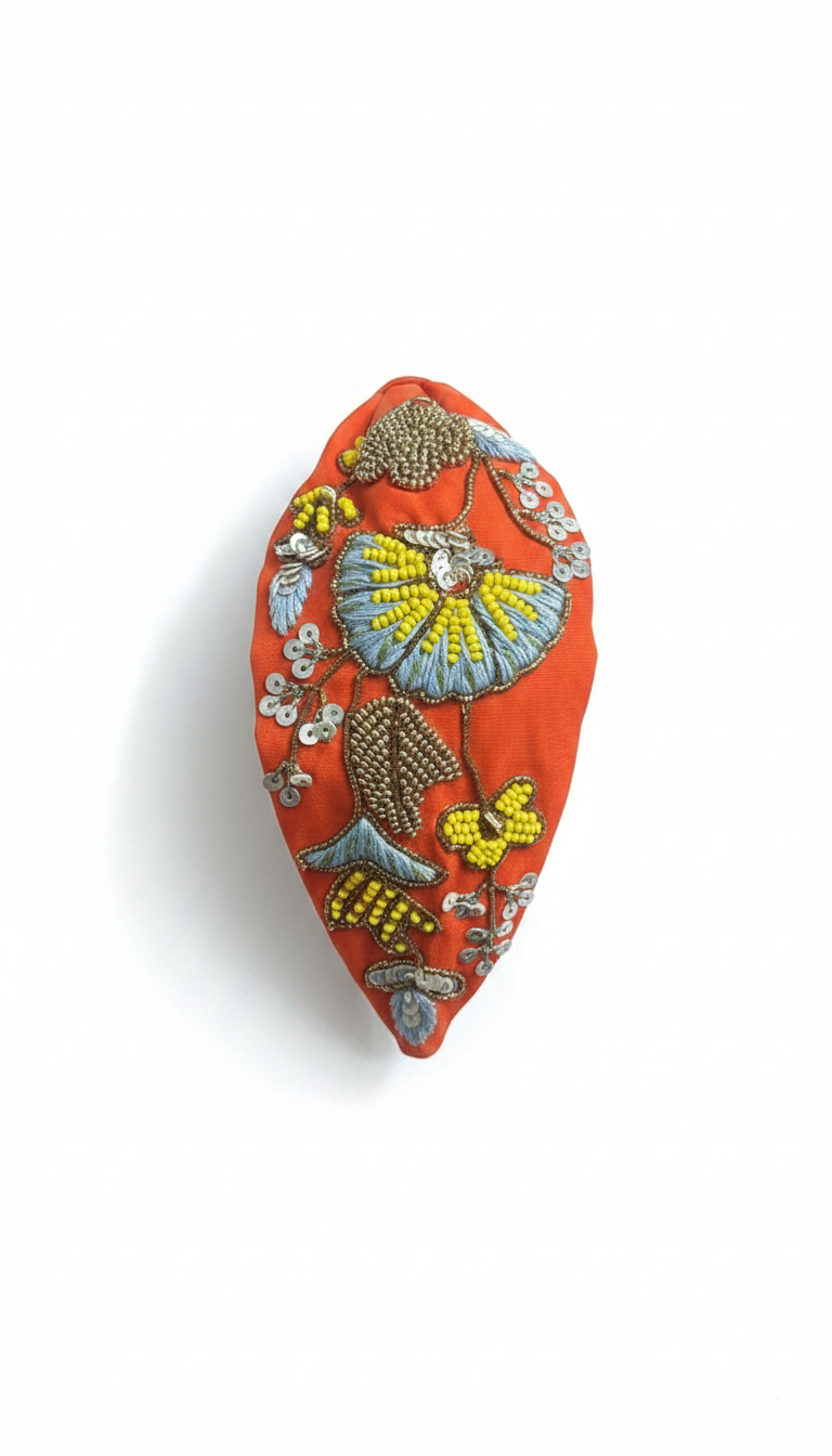 Diadema Kantha Naranja, Azul y Amarillo