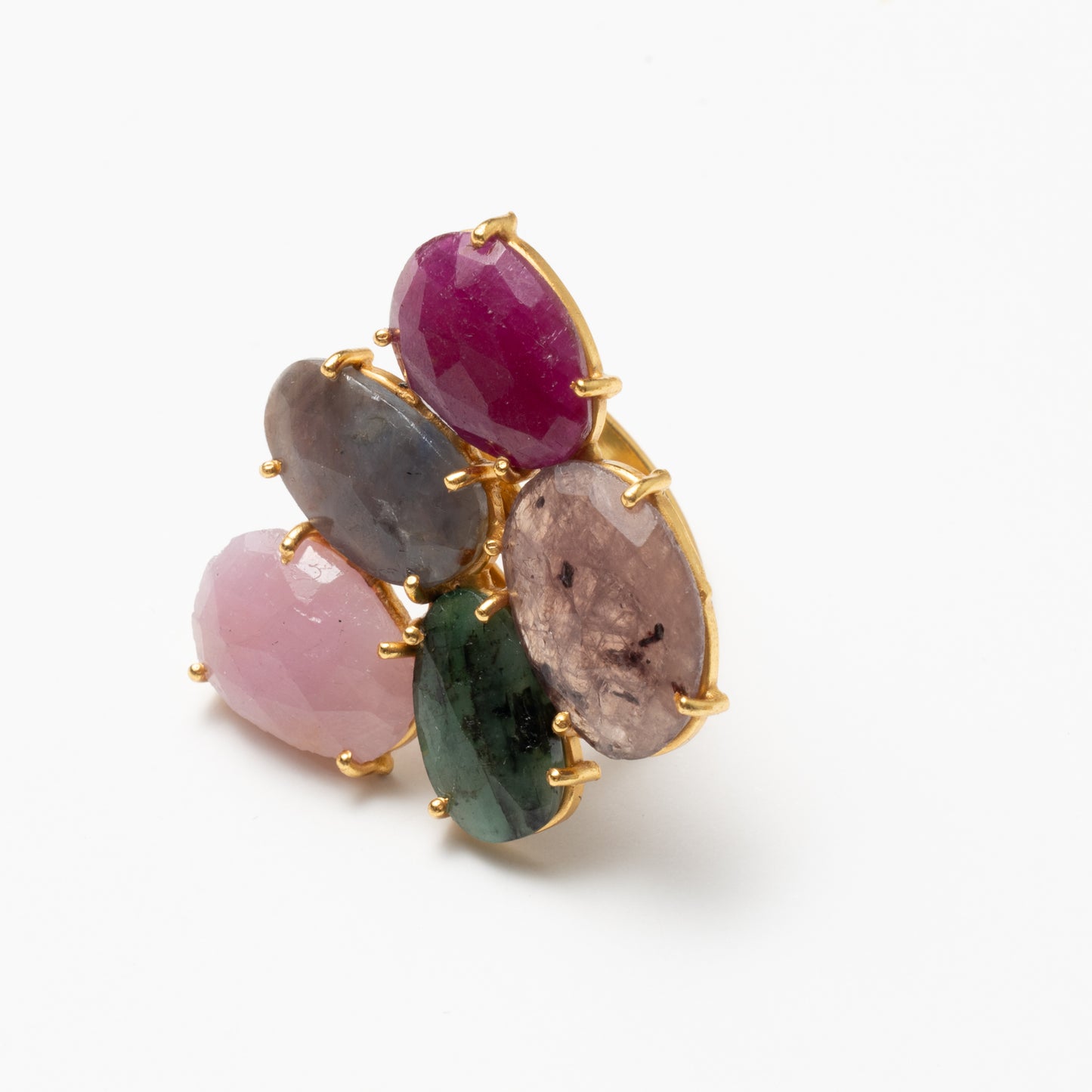 Anillo Mosaico Gaudí Ed. Limitada 8 Rubí, Marrón, Verde, Rosa y Gris