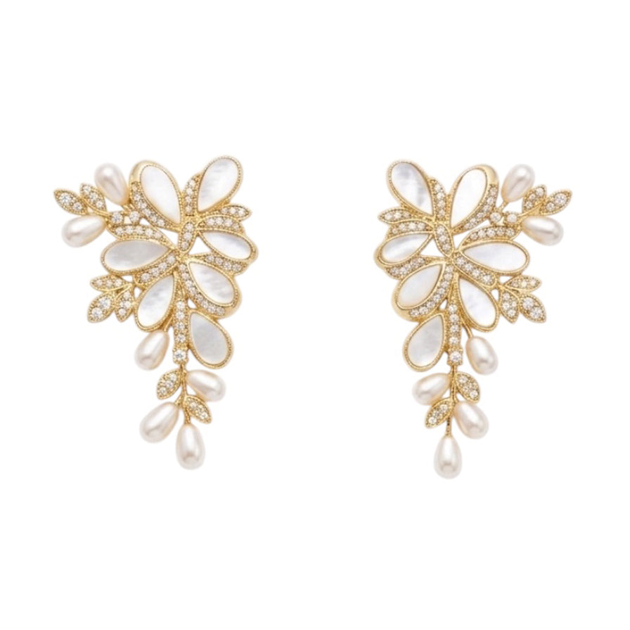 Pendientes Elexia Shine y Blanco nácar