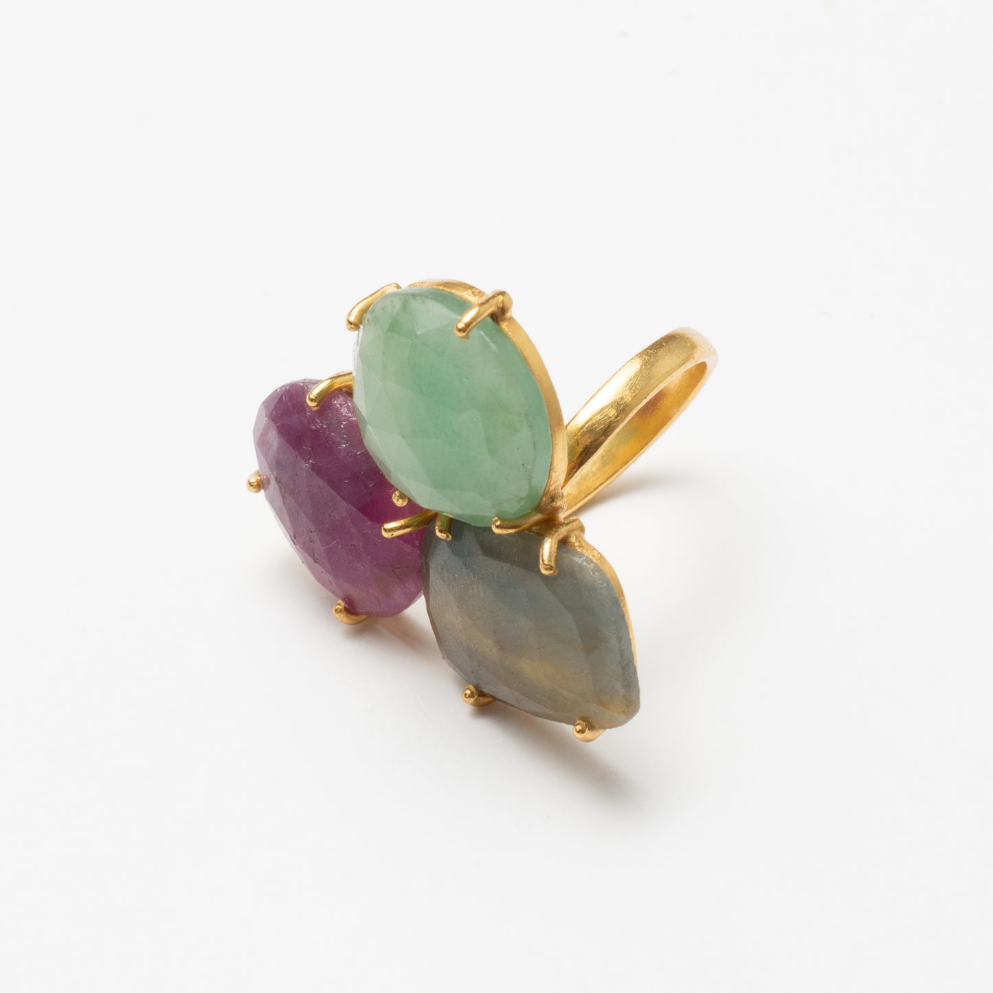 Anillo Mosaico Spohn Ed. Limitada 33 Verde, Gris y Rubí