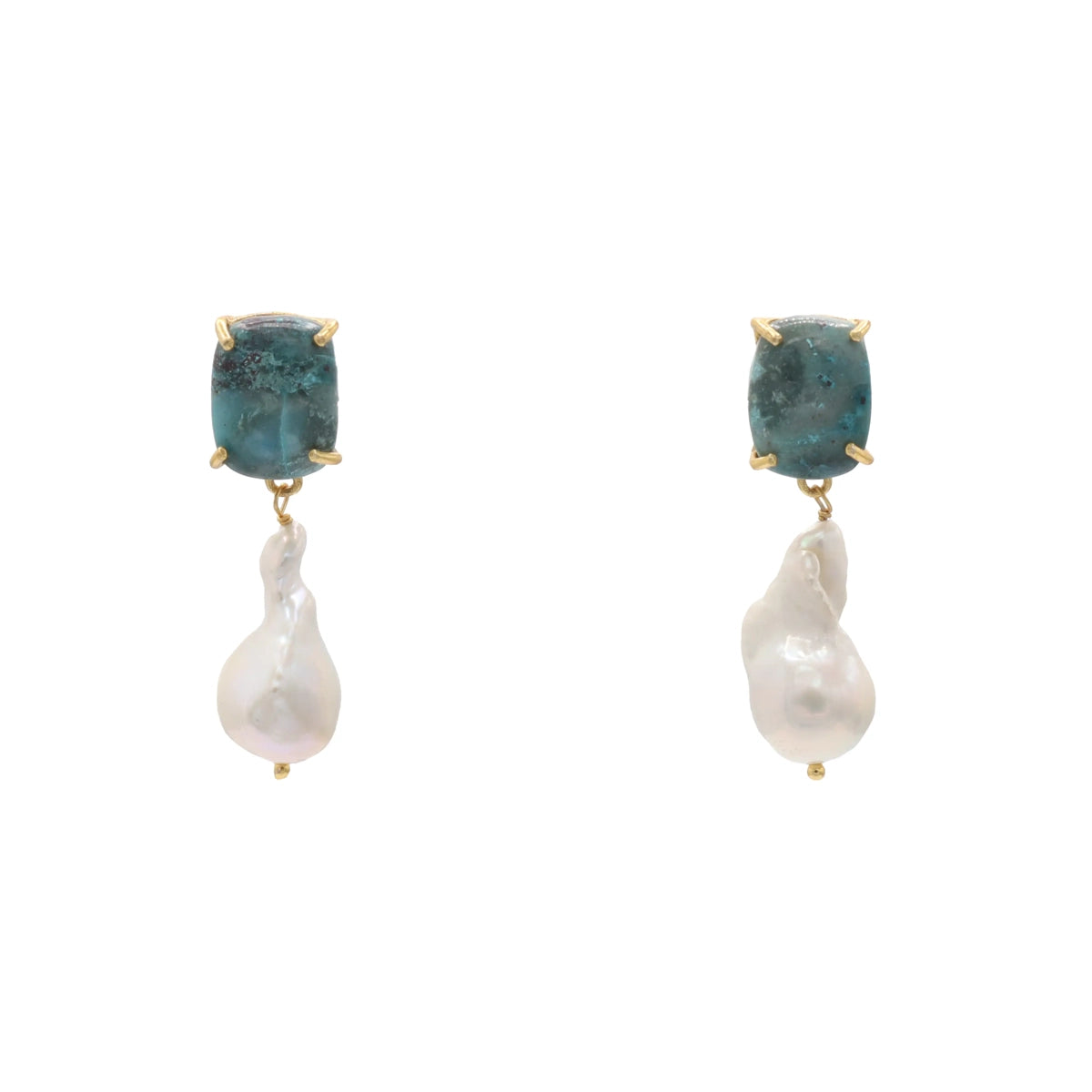 Pendientes Marea Azul Turquesa y Perla