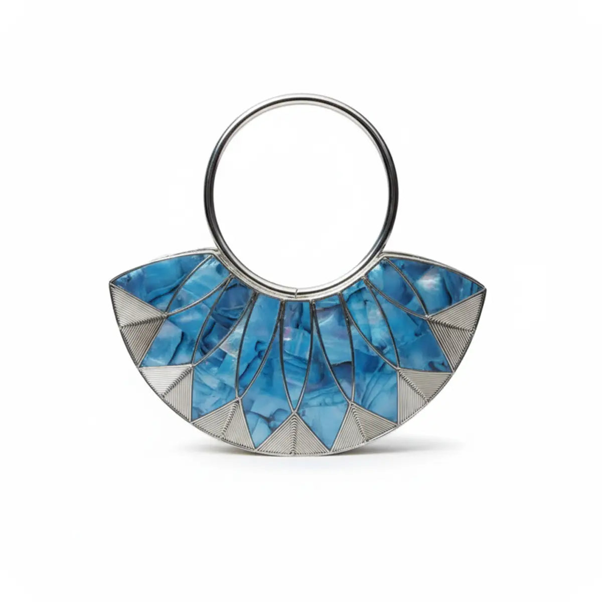 Clutch Deluxe Asa Lúa Plata Azul