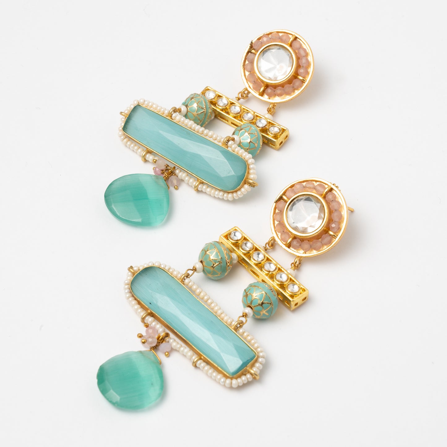 Venta Flash Vintage Pendientes Olin Ed. Limitada Verde Agua