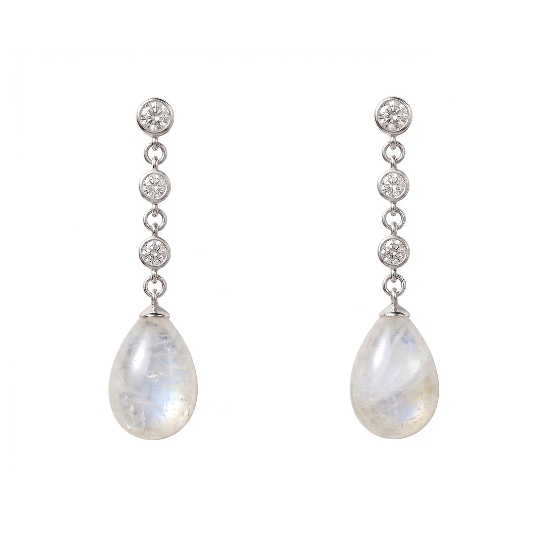 Pendientes Lumin Plata Piedra Lunar