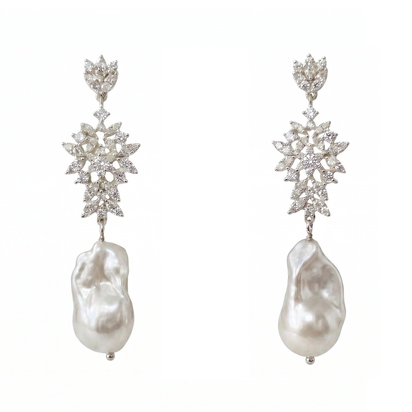 Pendientes Brillán Plata Shine Perla