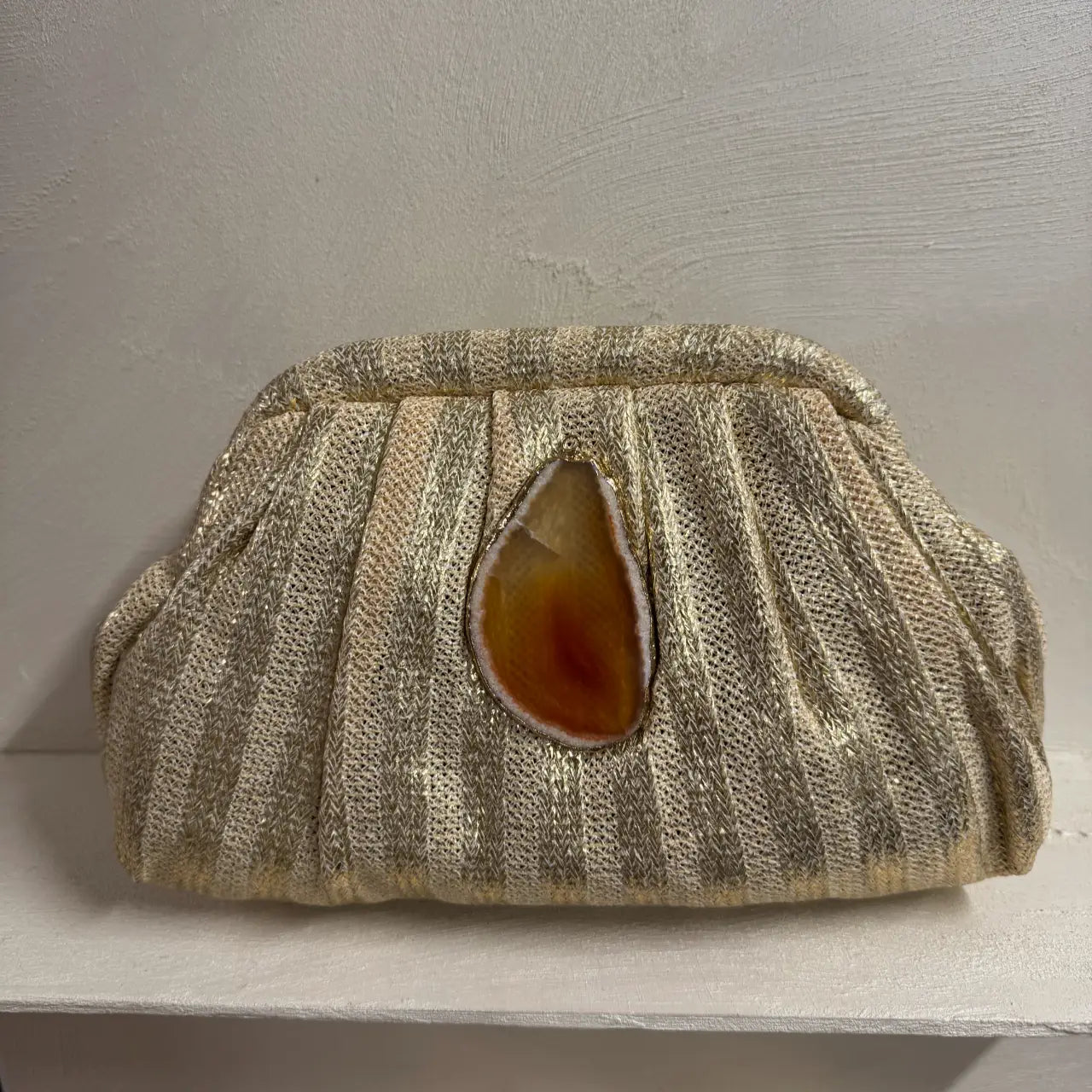 Bolso Ojal Dorado Piedra Naranja