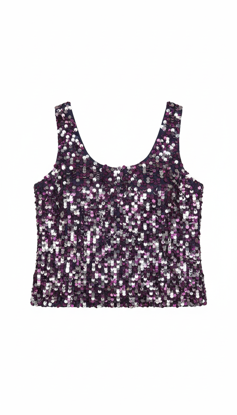 Aria Sequin Purple Jewel Top