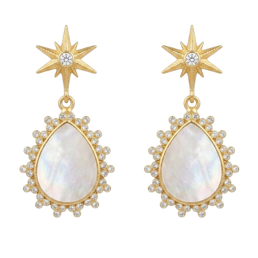 Pendientes Oriela Shine y Blanco nácar