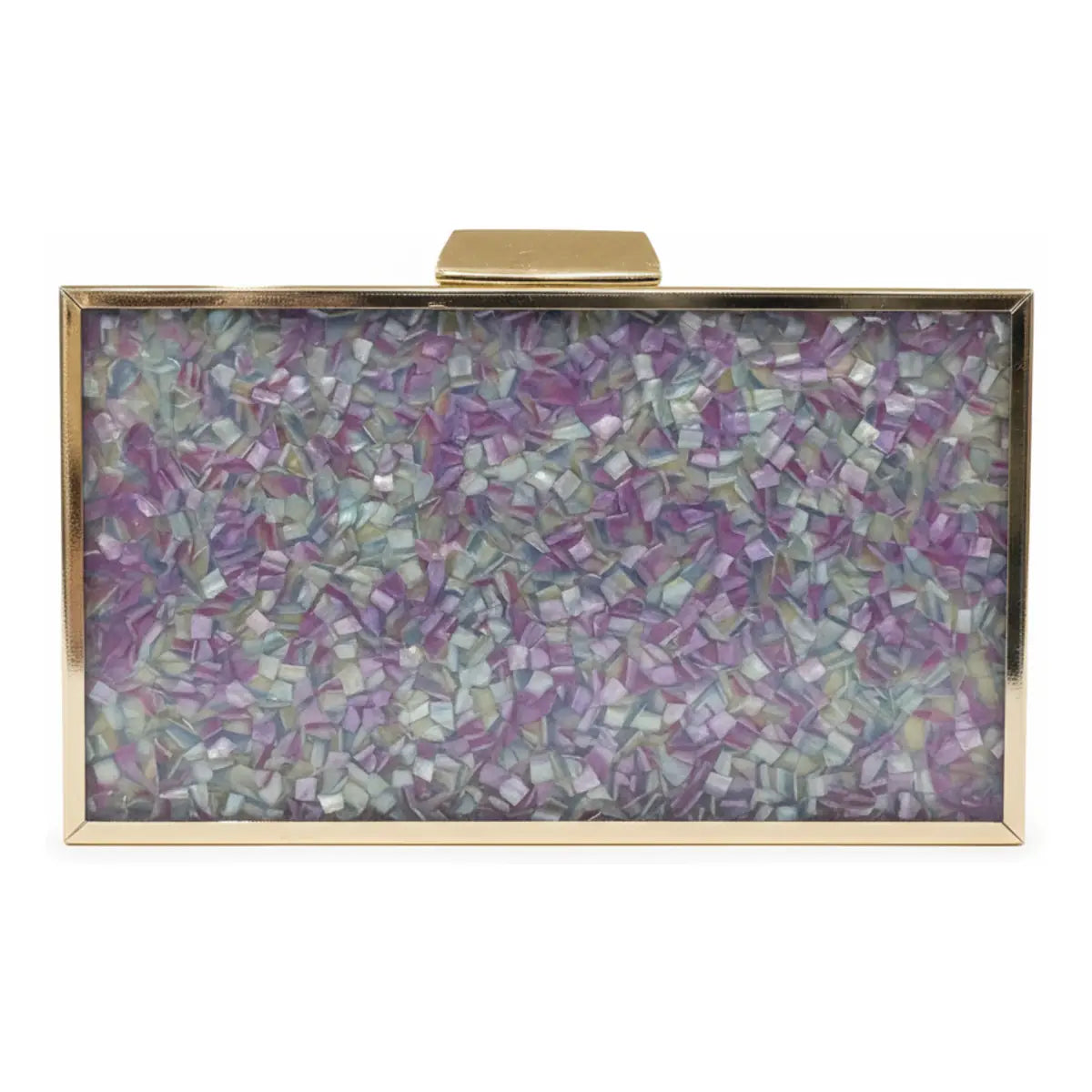 Clutch Impresionista Morado y Agua