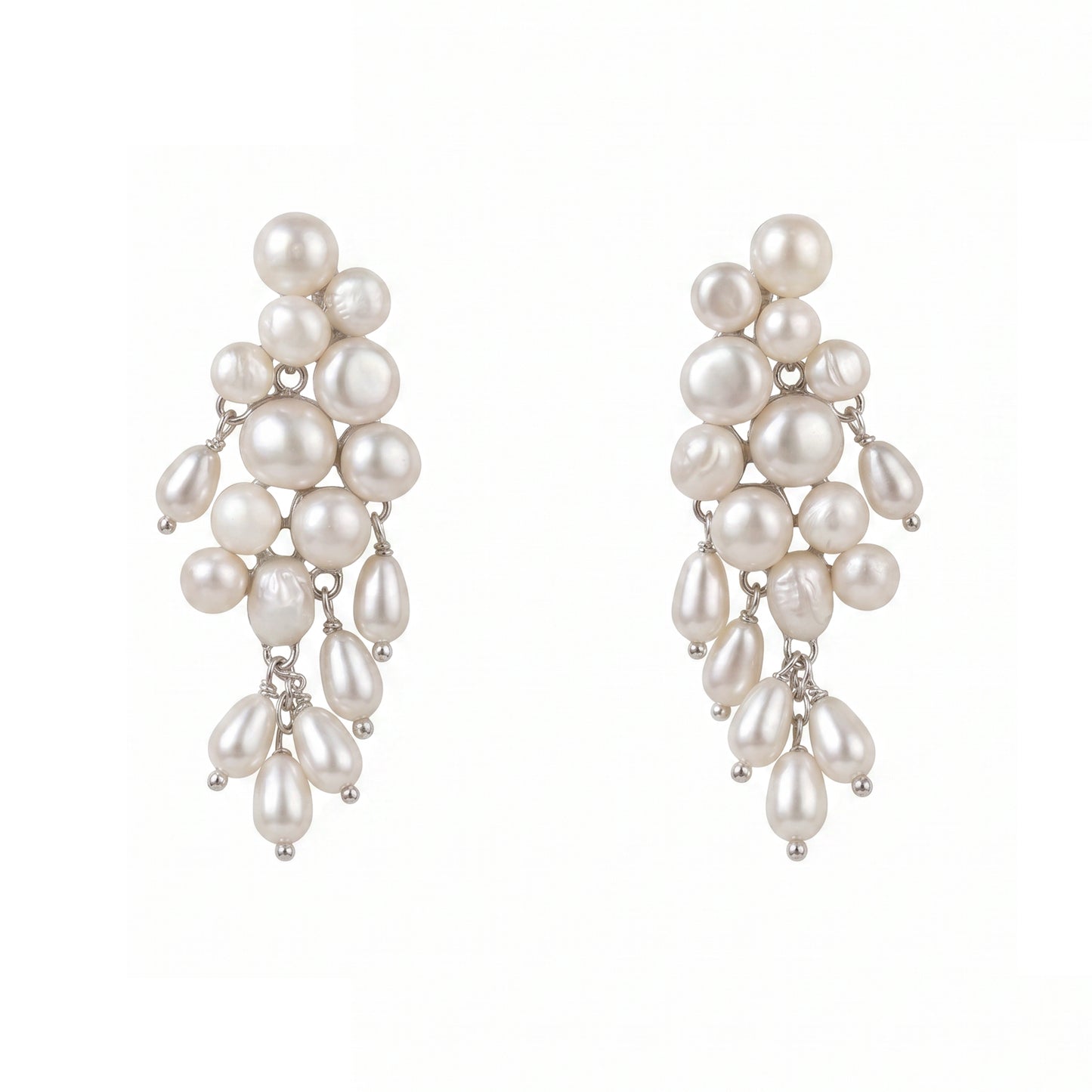 Pendientes Nacarina Plata Perlas