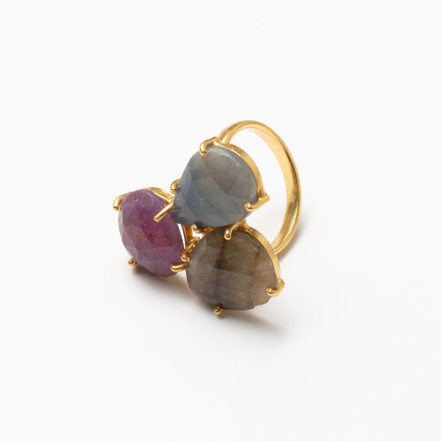 Anillo Mosaico Spohn Ed. Limitada 14 Gris, Marrón y Rubí