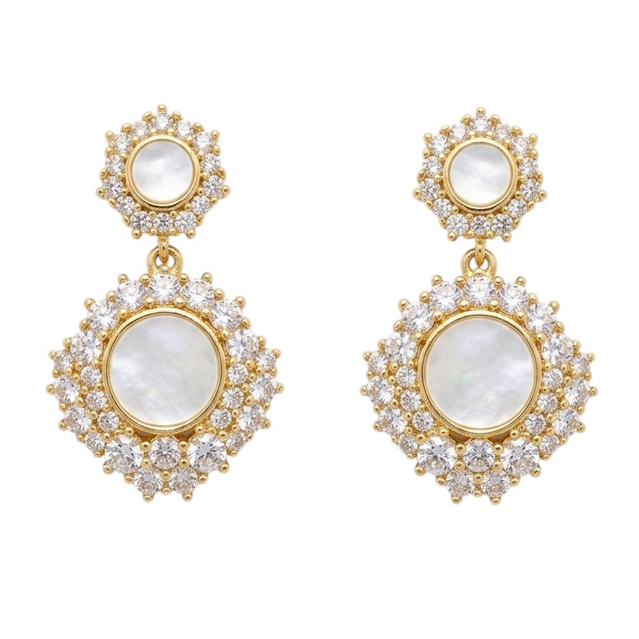 Pendientes Althea Shine y Blanco nácar