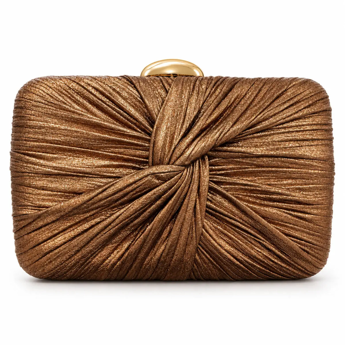 Cartera Nudo Metalizada Bronce