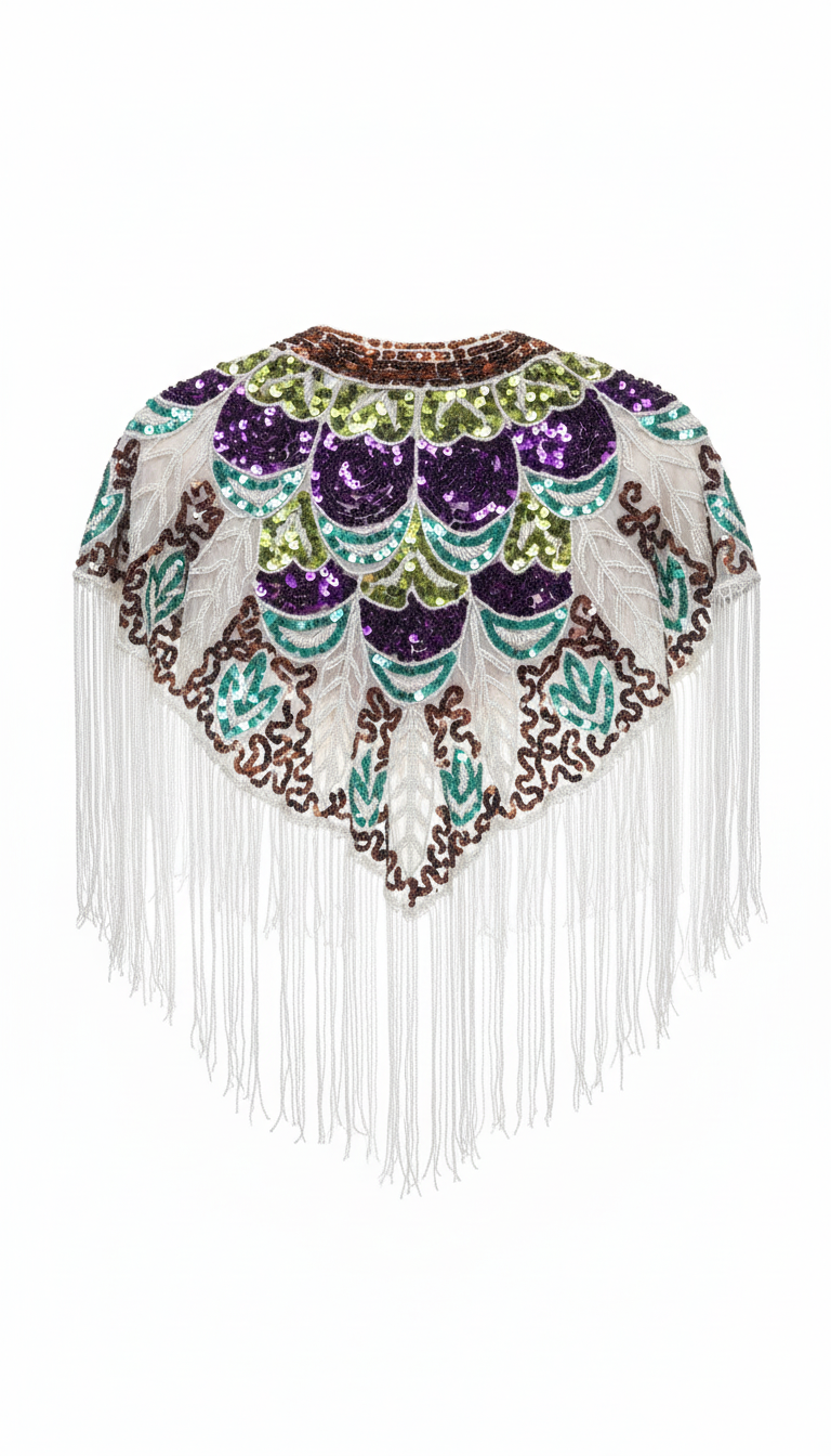 Capa Joya Multi Tribal Naranja, Morado y Blanco