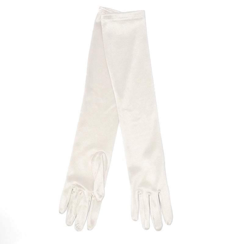 Guantes Largos Brillo Blanco Champán claro