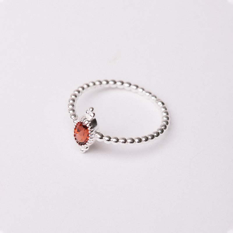 Anillo Collins Ed. Limitada Rojo Garnet Plata