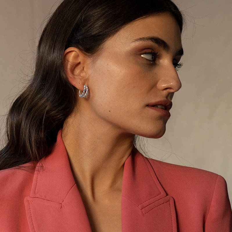 Pendientes Aros Bimba Zc Plata Azules