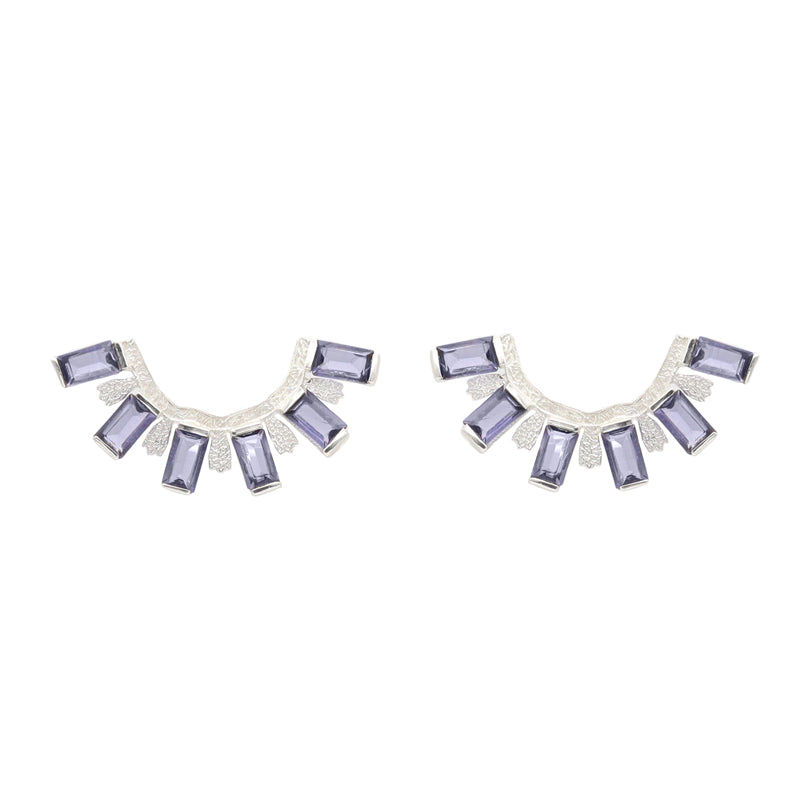 Pendientes Ekayn Plata Morado