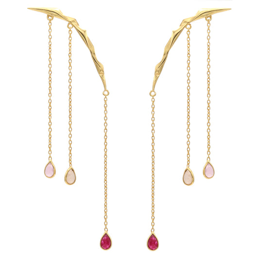 Pendientes Sinag Trepador Rosas y Rubí