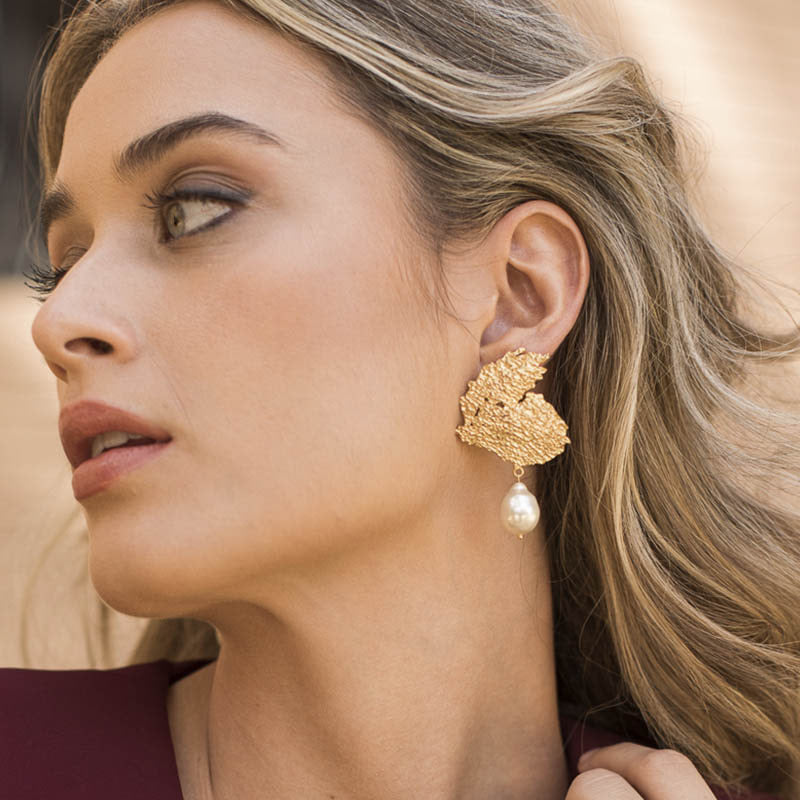Pendientes Alados Ed. Limitada Plata Rough Verde Agua