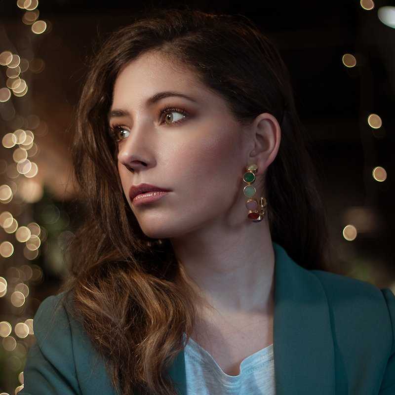 Pendientes Aros Esfera Multicolor