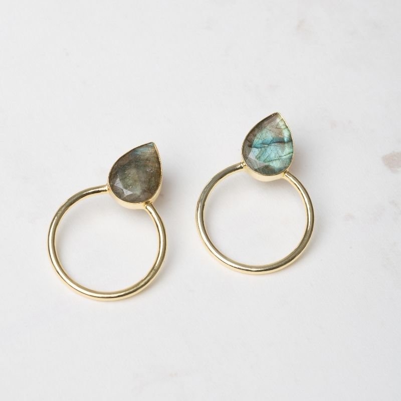 Pendientes Diwa Big Ed. Limitada Pulida Labradorita