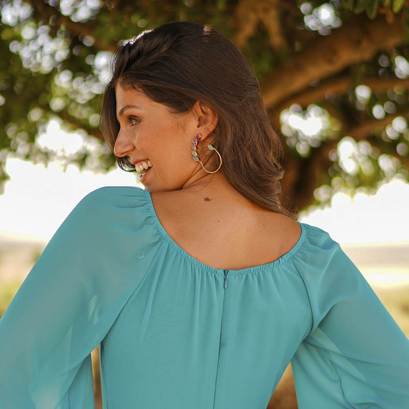 Pendientes Earcuff Cometa Ed. Limitada Azul claro