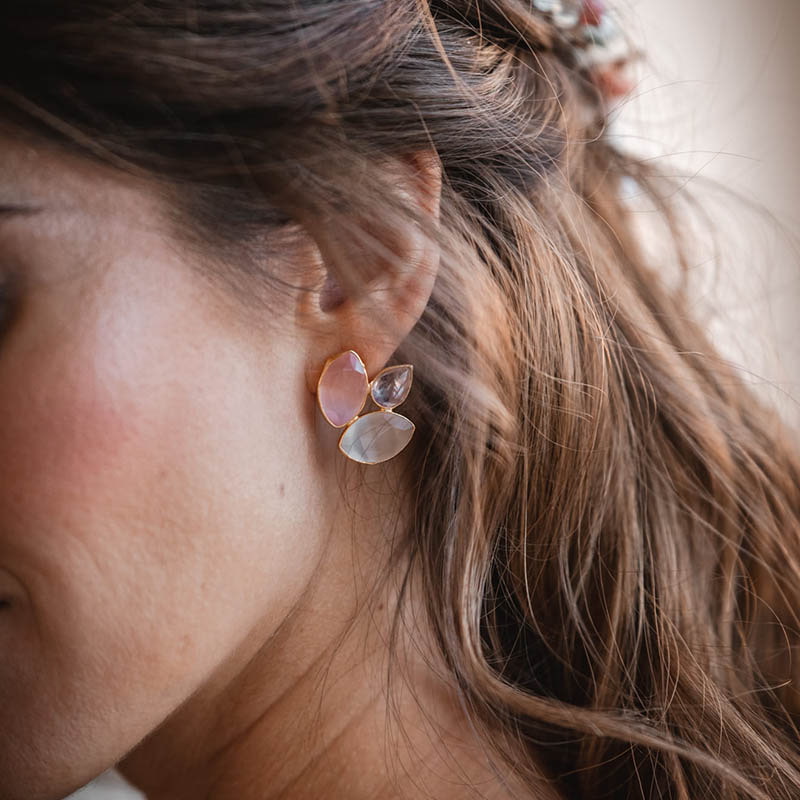 Pendientes Eritia Ed. Limitada Rosa dark, Verde claro y Azul