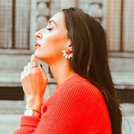 Pendientes Flor Big Rojo