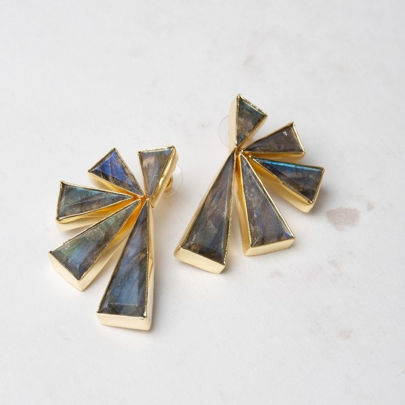 Pendientes Geometric Ed. Limitada Labradorita