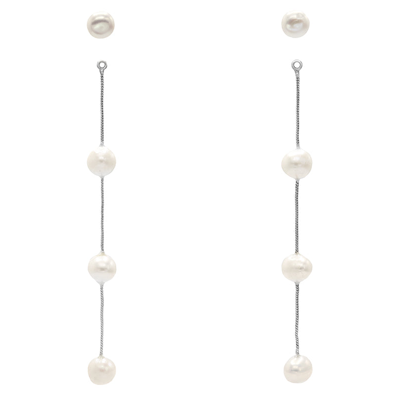 Pendientes Damisela Desmontable Plata Perlas