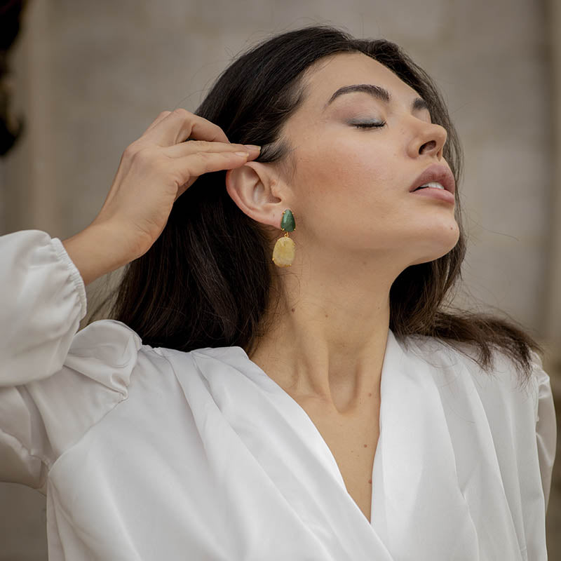 Pendientes Kaptol Verde y Amarillo