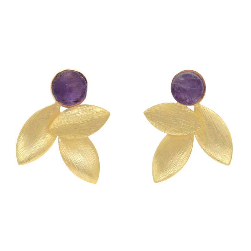 Pendientes Lino Ed. Limitada Rough Morado Amatista