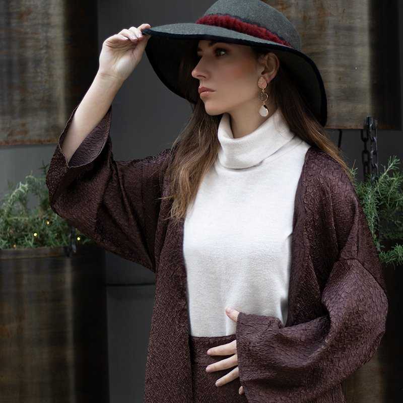 Pendientes Mademoiselle Naranja. Marrón y Blanco