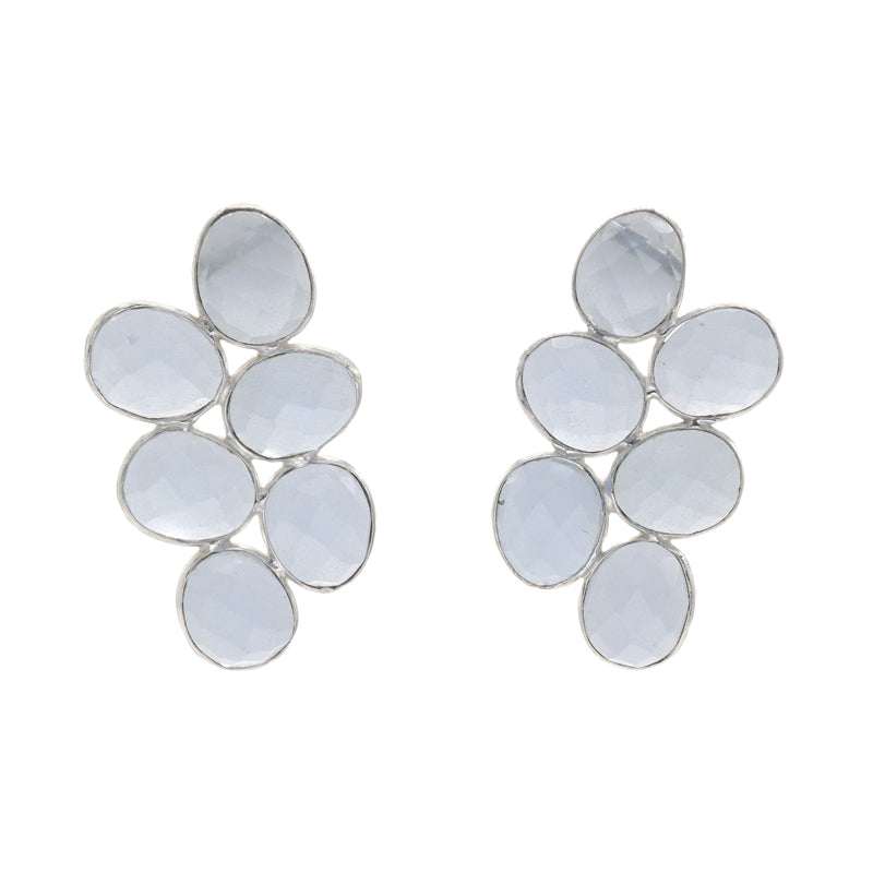 Pendientes Ondina Plata Azul Claro