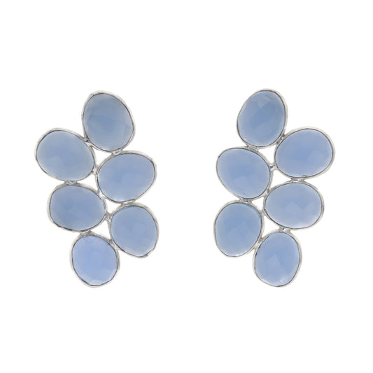 Pendientes Ondina Plata Azul