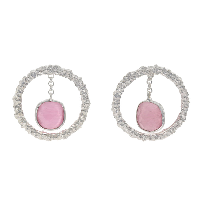 Pendientes Ovidio Plata Rosa Dark