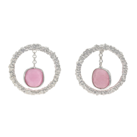 Pendientes Ovidio Plata Rosa Dark
