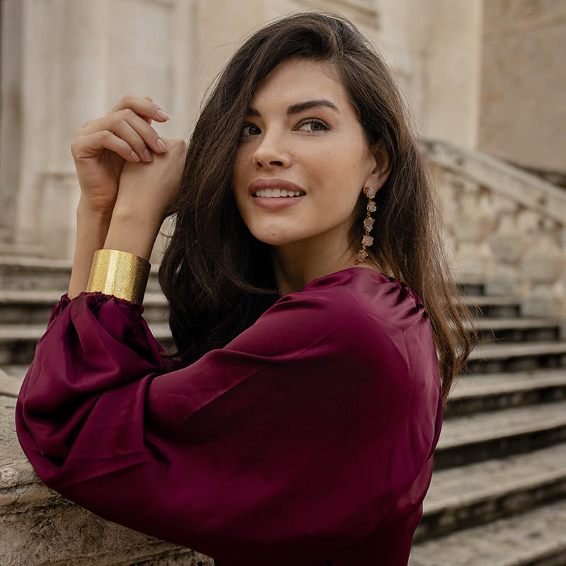 Pendientes Saint Rosa cuarzo