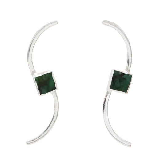 Pendientes Serendipia Plata Verde