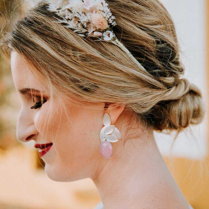 Pendientes Tívoli Plata Rosa