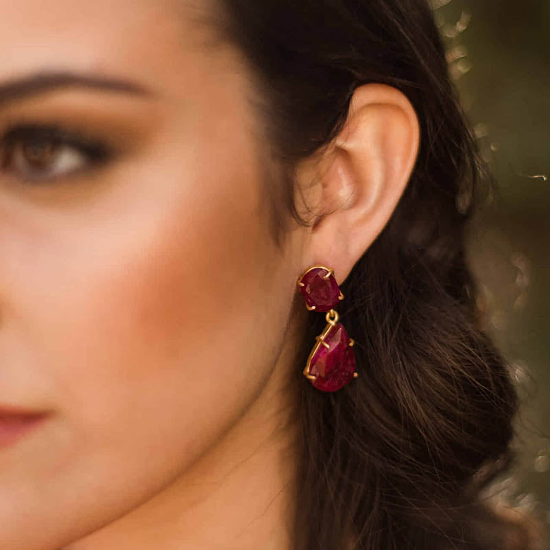 Pendientes Trovador Rubí
